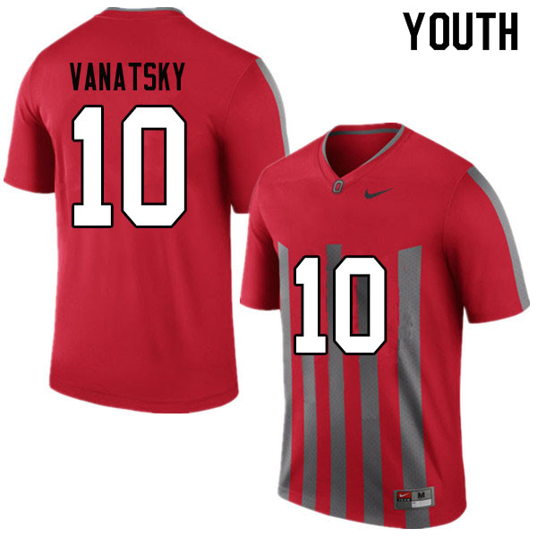 Ohio State Buckeyes Danny Vanatsky Youth #10 Throwback Authentic Stitched College Football Jersey